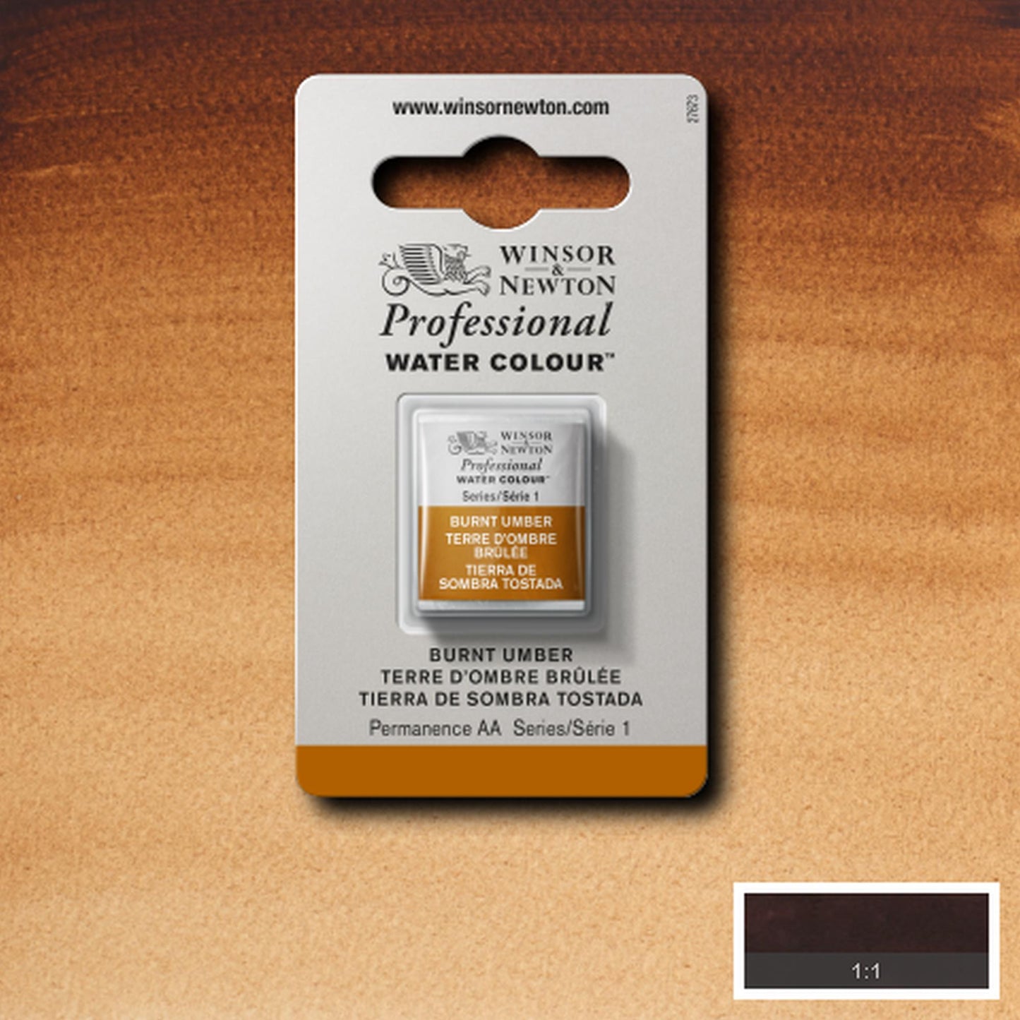AQUARELA WINSOR NEWTON ARTISTS H PAN 076 BURNT UMBER S1