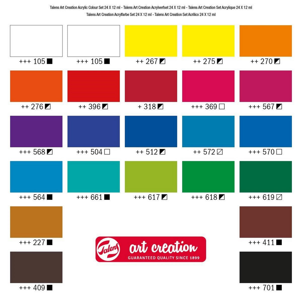 ESTOJO ACRILICA TALENS ART CREATION 24 CORES