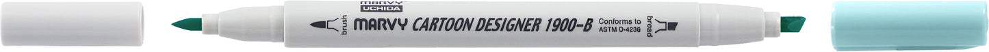 MARCADOR MARVY CARTOON DESIGNER PONTA DUPLA CINZA AZUL 41