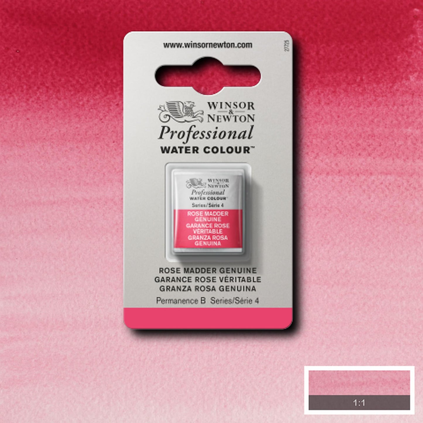 AQUARELA WINSOR NEWTON ARTISTS H PAN 587 ROSE MADDER GEN S4