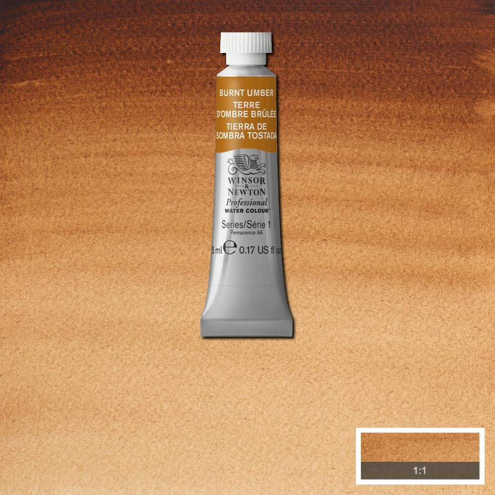 AQUARELA WINSOR NEWTON ARTISTS 5ml 076 BURNT UMBER S1