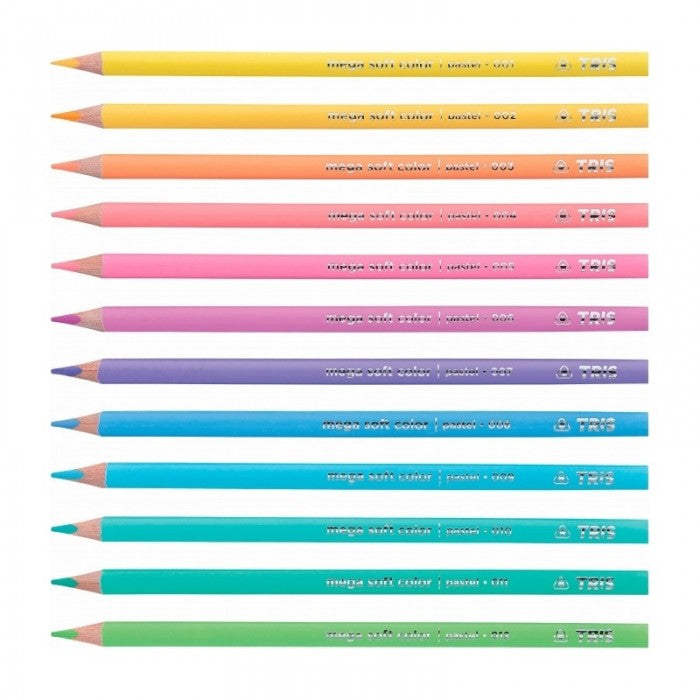 LAPIS COR TRIS MEGA SOFT 12 TONS PASTEL