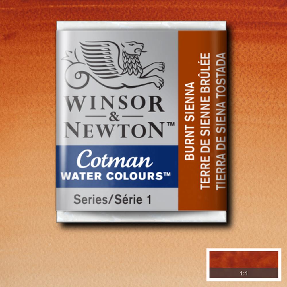 AQUARELA WINSOR NEWTON COTMAN HALF PAN 074 BURNT SIENNA