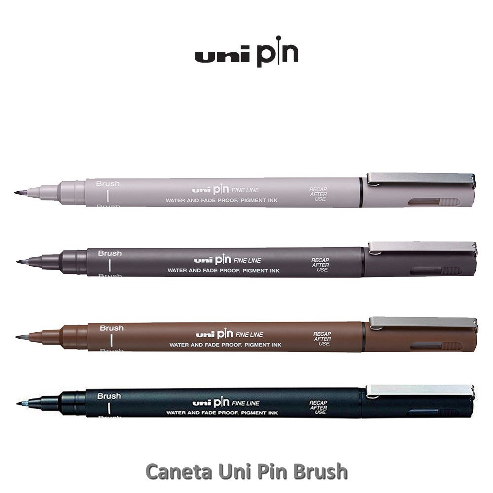 CANETA MITSUBISHI UNIPIN BRUSH PRETA