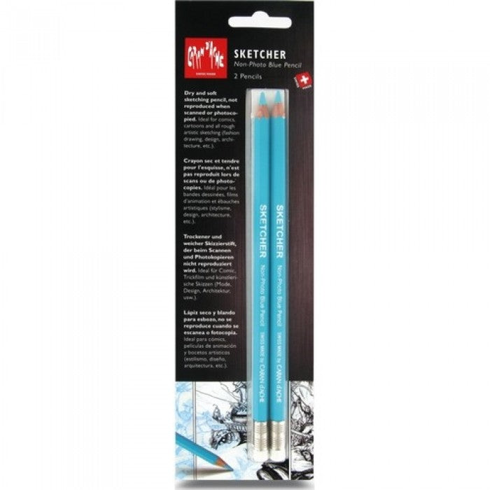 LAPIS COR APAGAVEL CARAN D´ACHE SKETCHER NON-PHOTO BLUE 2 UN