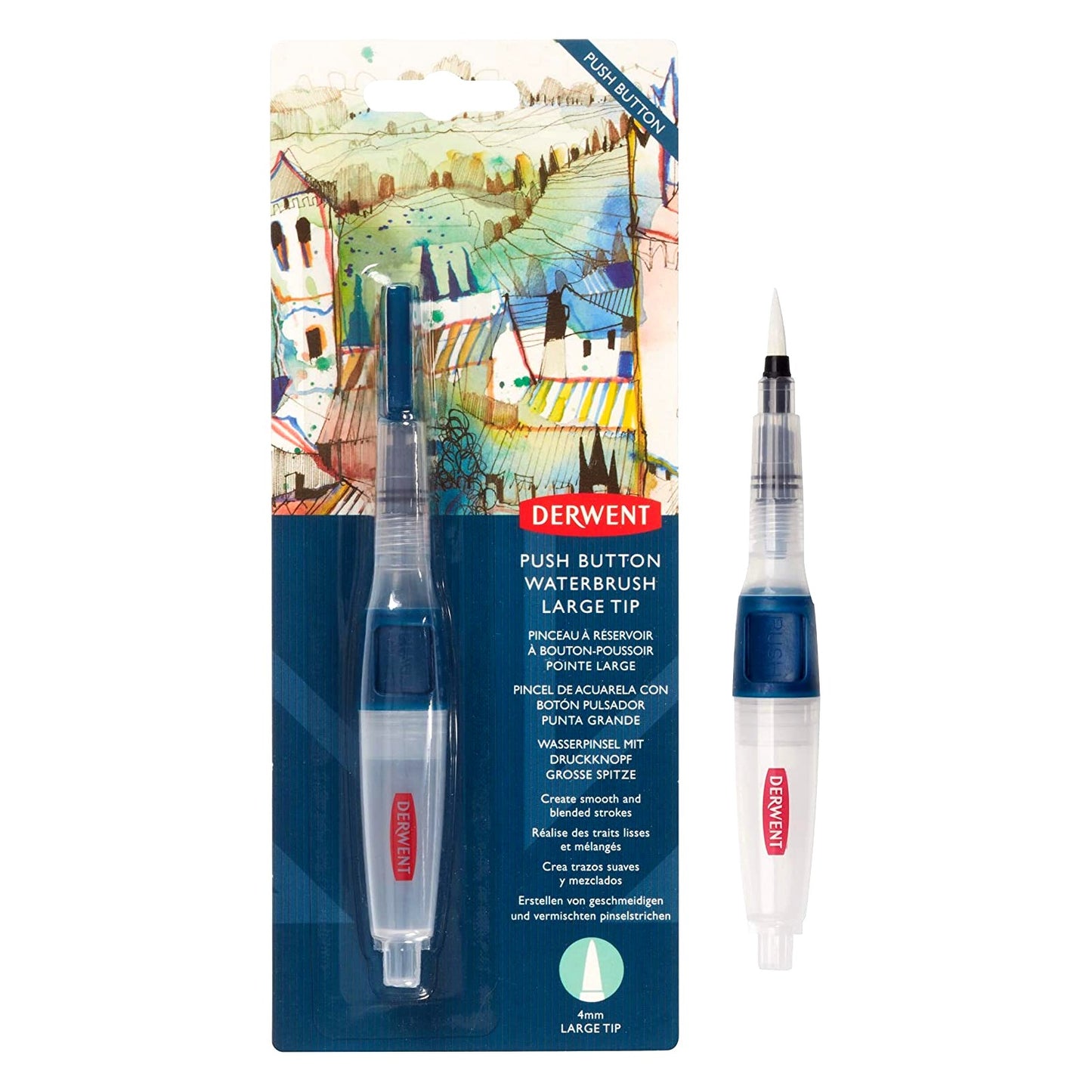 PINCEL DERWENT C/ RESERVATORIO PUSH BUTTON LARGE TIP 4MM