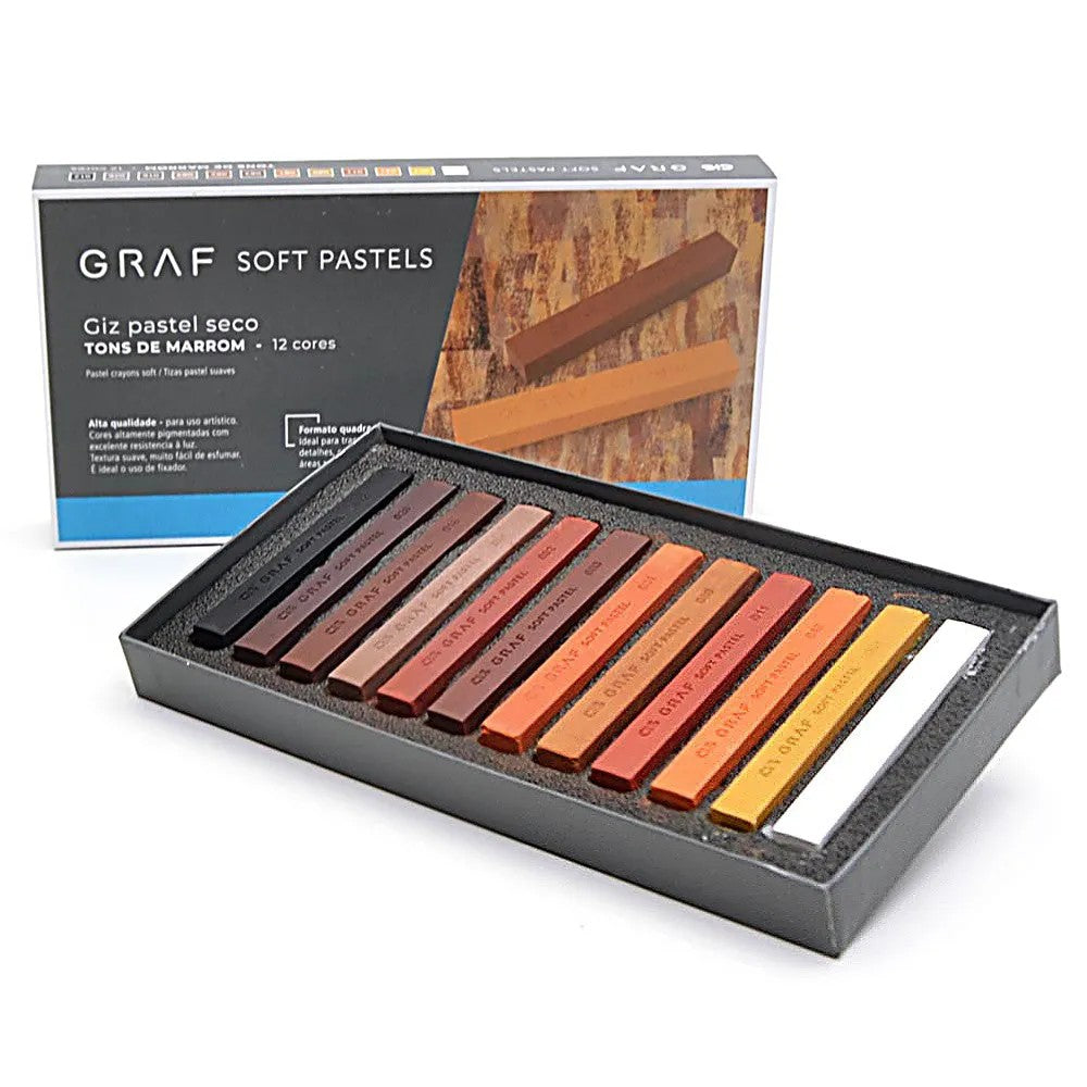 PASTEL SECO CARRE CIS GRAF SOFT C/ 12 MARRONS