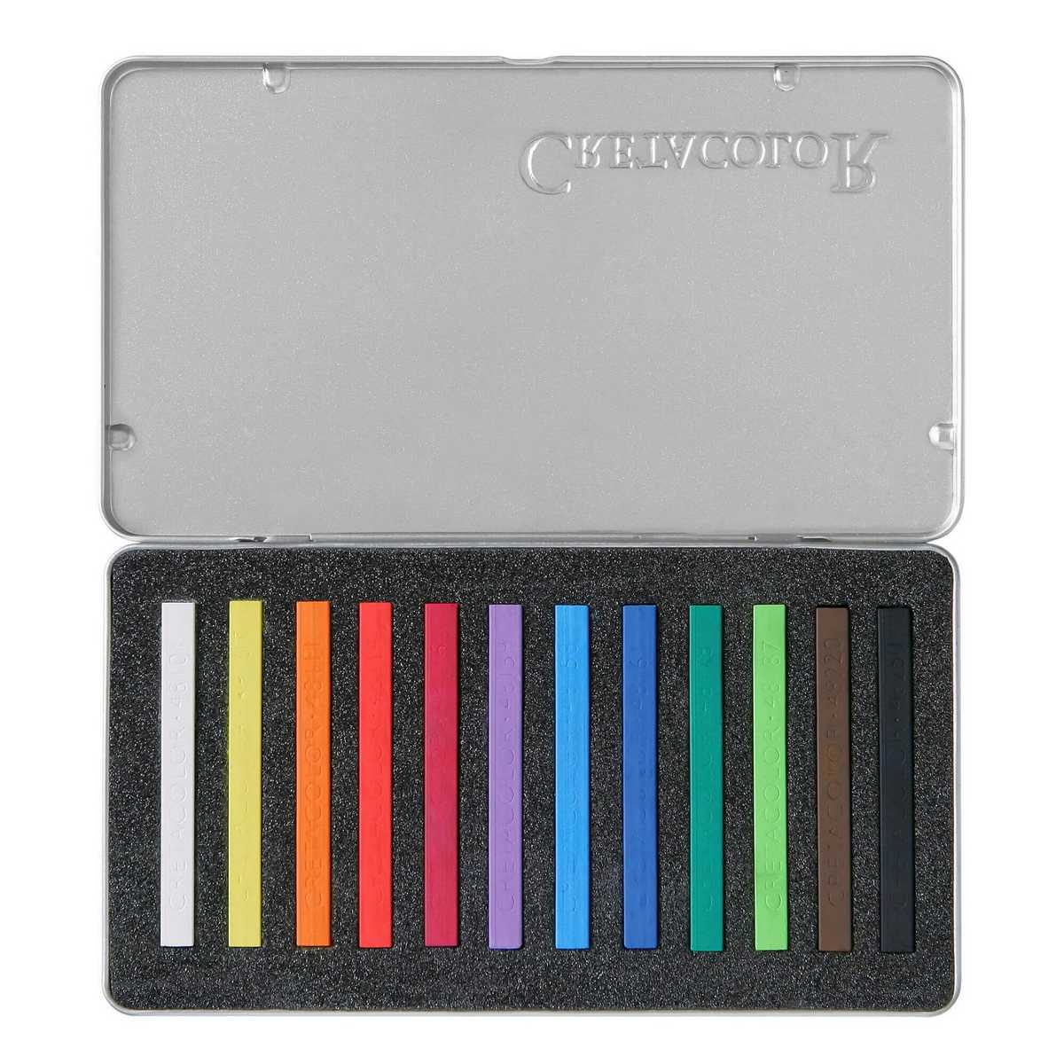 ESTOJO PASTEL CRETACOLOR HARD PASTELS 12 CORES METAL