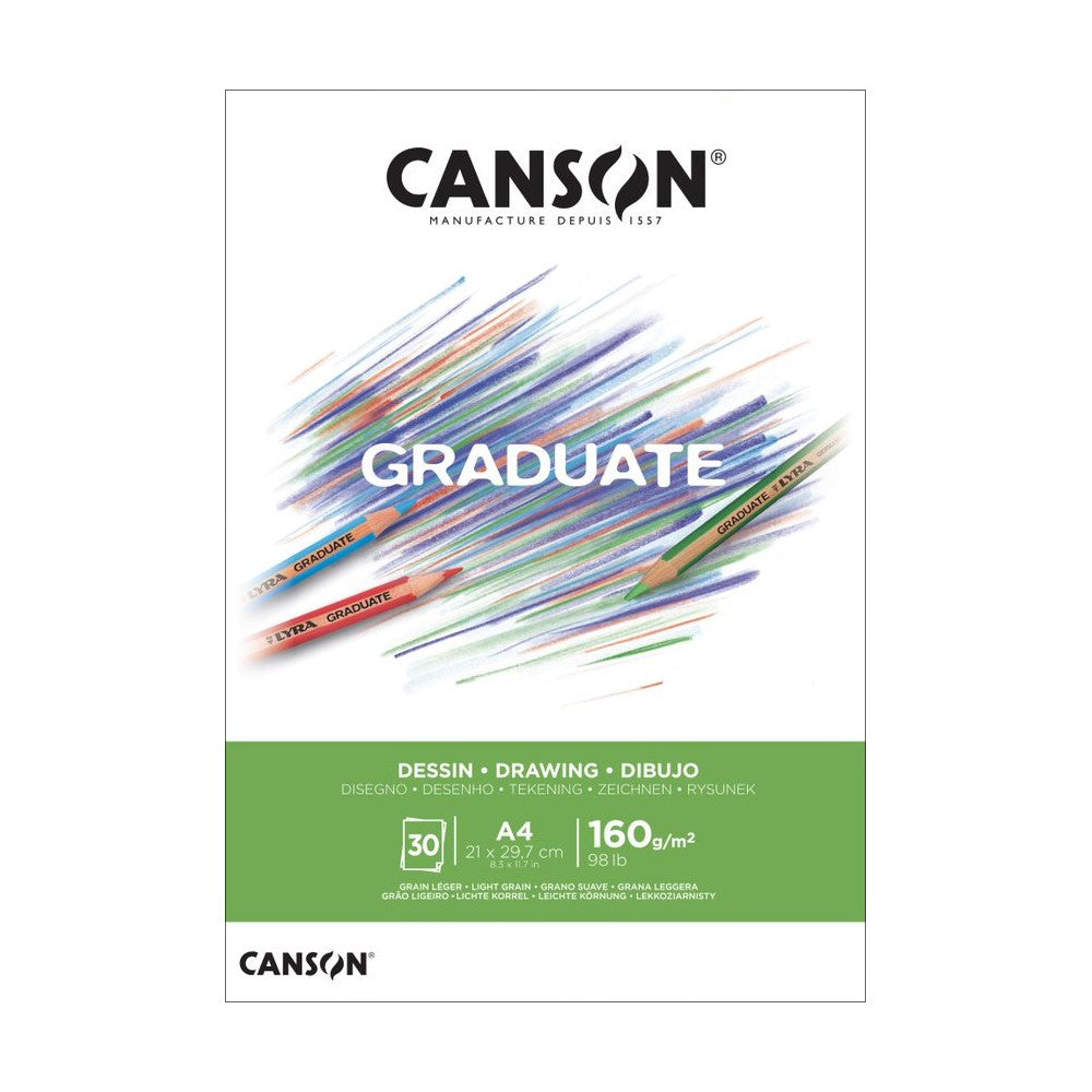 BLOCO CANSON GRADUATE DESSIN A4 160G/M2 30 FLS