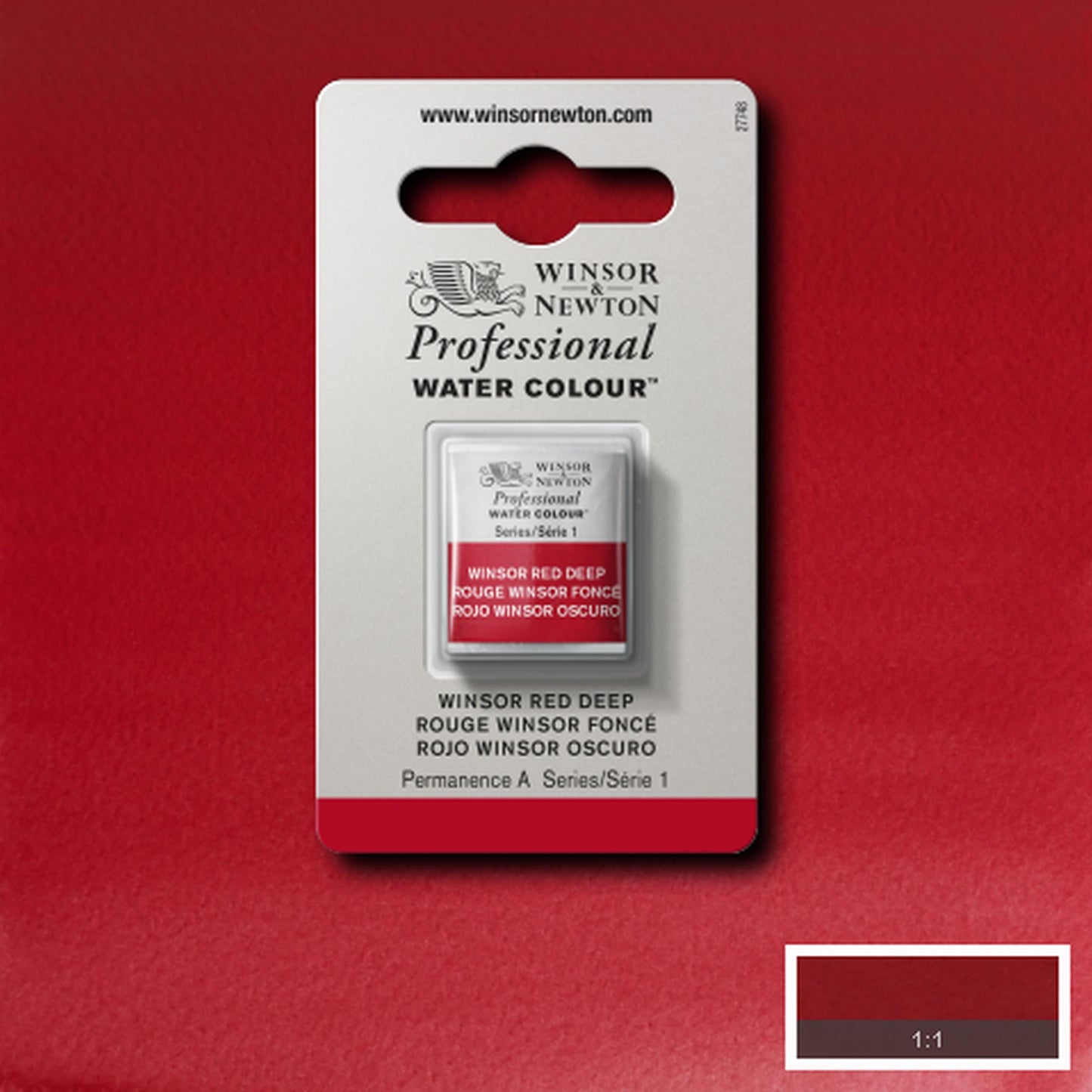 AQUARELA WINSOR NEWTON ARTISTS H PAN 725 WINSOR RED DEEP S1