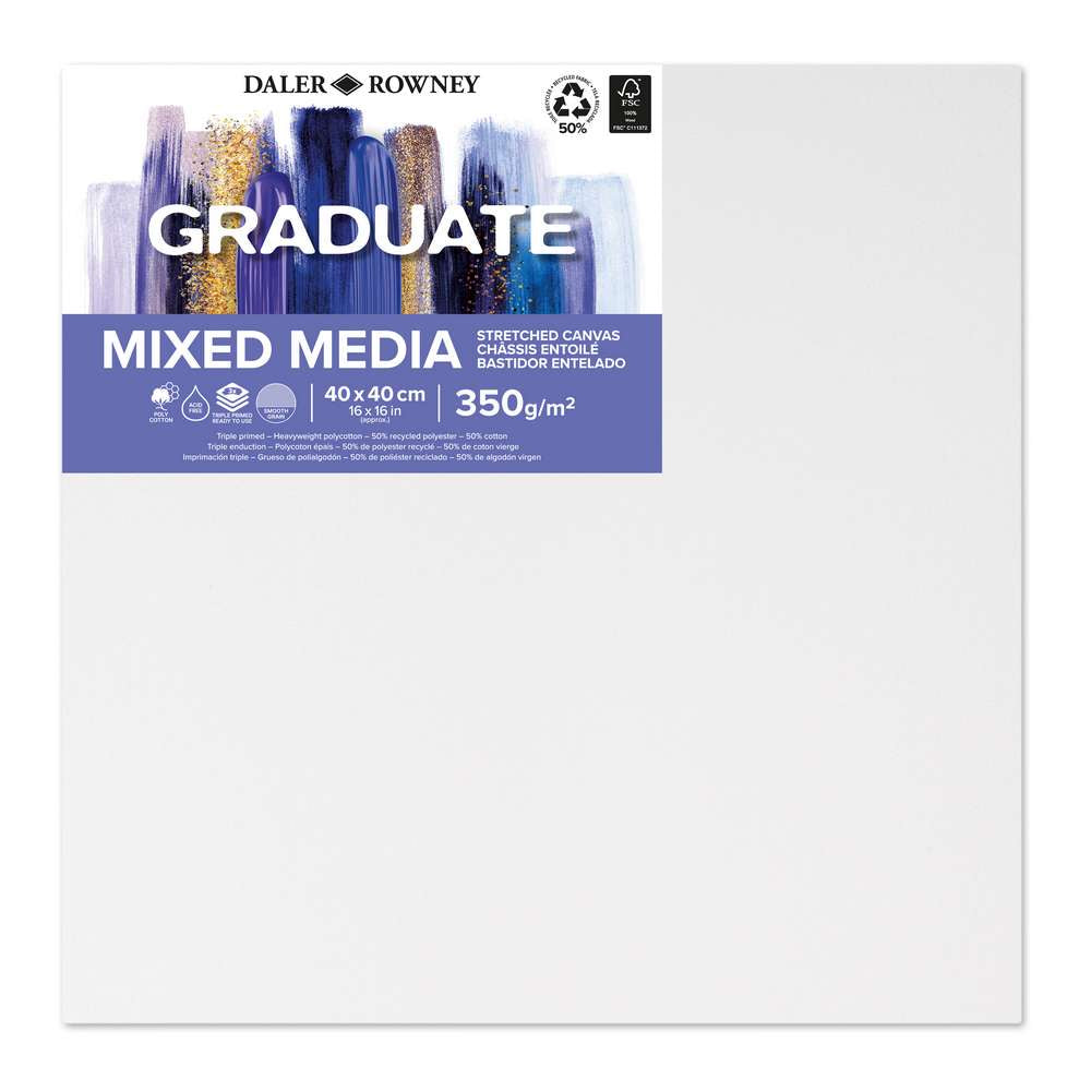 TELA DALER ROWNEY GRADUATE MIXED MEDIA CANVAS 40X40CM 350G