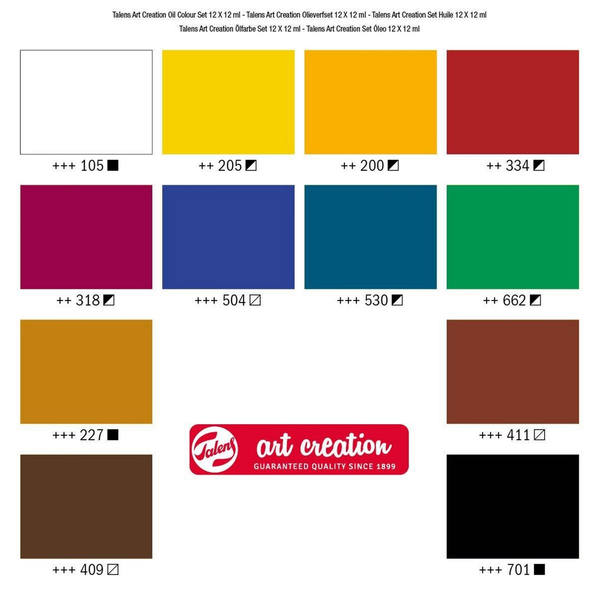 ESTOJO OLEO TALENS ART CREATION 12ml 12 CORES