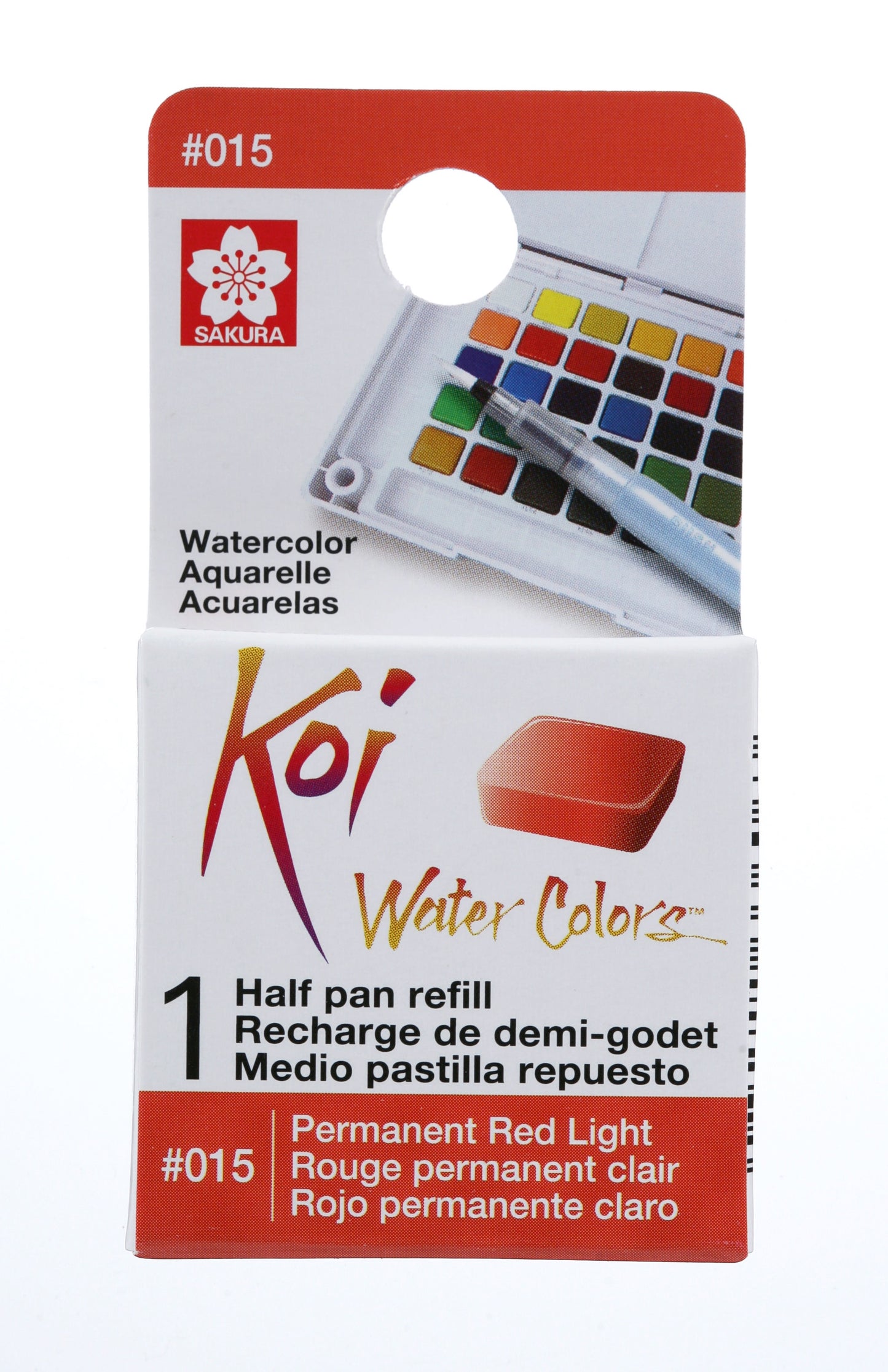 AQUARELA SAKURA KOI HALF PAN VERMELHO CLARO PERMANENTE - 15