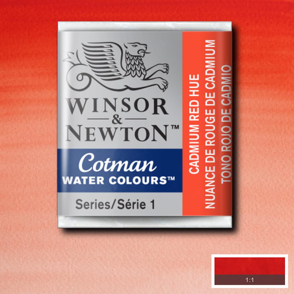 AQUARELA WINSOR NEWTON COTMAN HALF PAN 095 CADMIUM RED