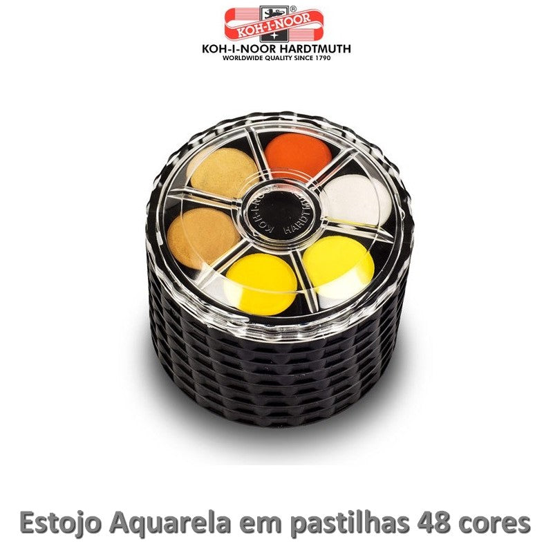 ESTOJO AQUARELA PASTILHAS KOH-I-NOOR 48 CORES 171507