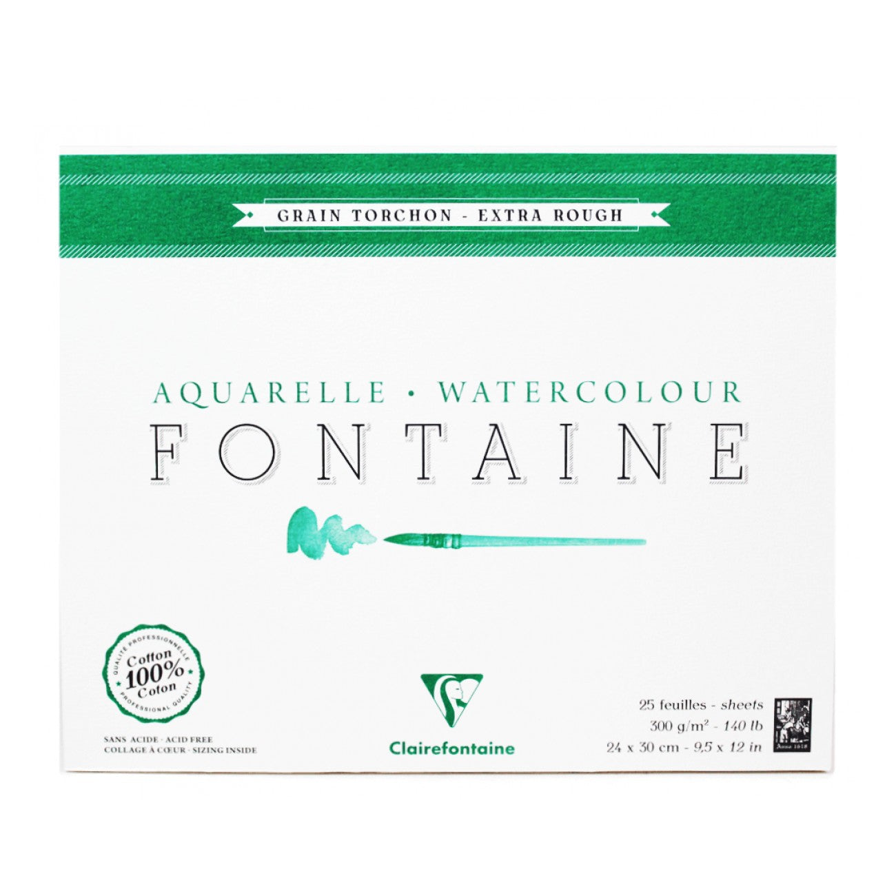 BLOCO CLAIREFONTAINE 100% COTTON ROUGH 300g/m2 24x30 25FLS 9