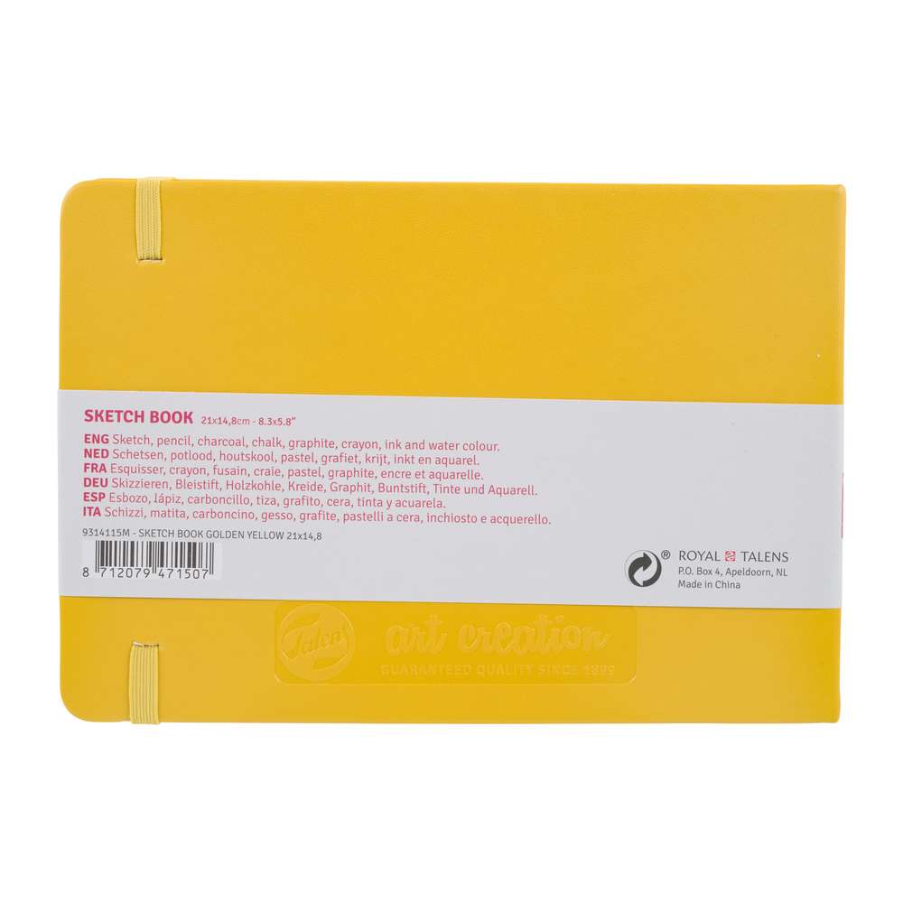 SKETCHBOOK TALENS GOLD YELLOW 21X15 80FLS