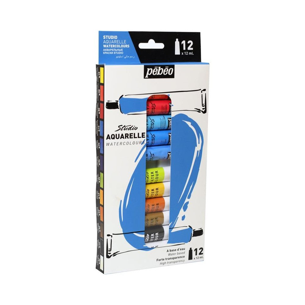 ESTOJO AQUARELA PEBEO 12 TUBOS 12ML