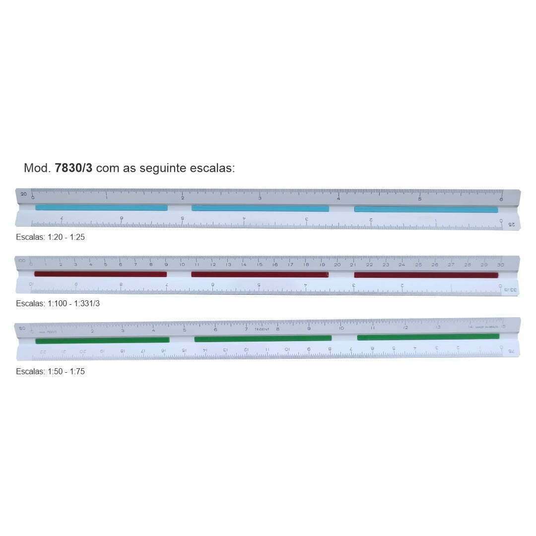 ESCALIMETRO 7830/3 TRIDENT (20); (25); (331/3); (50); (75); (100) BLISTER