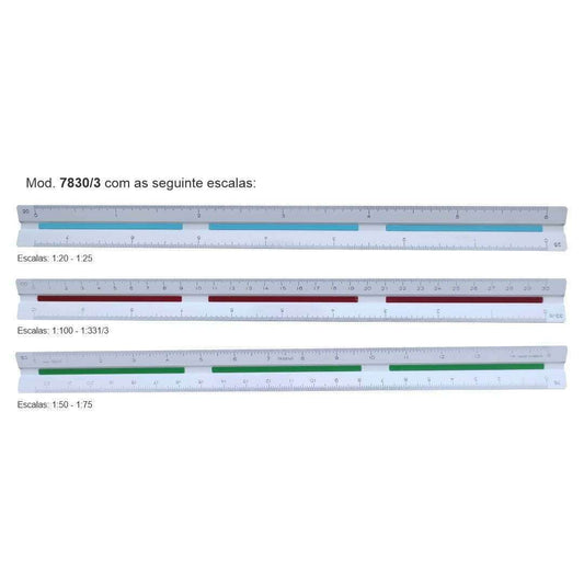 ESCALIMETRO 7830/3 TRIDENT 1:20; 25; 331/3; 50;75; 100 BLISTER