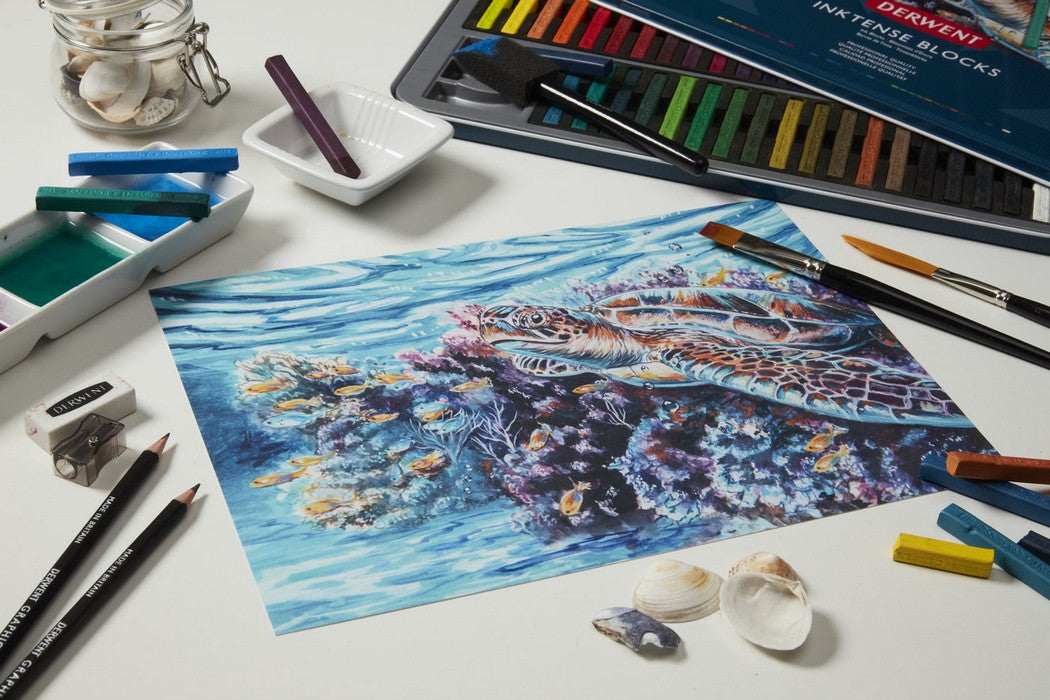 ESTOJO PASTEL AQUARELAVEL DERWENT INKTENSE BLOCKS 12 CORES