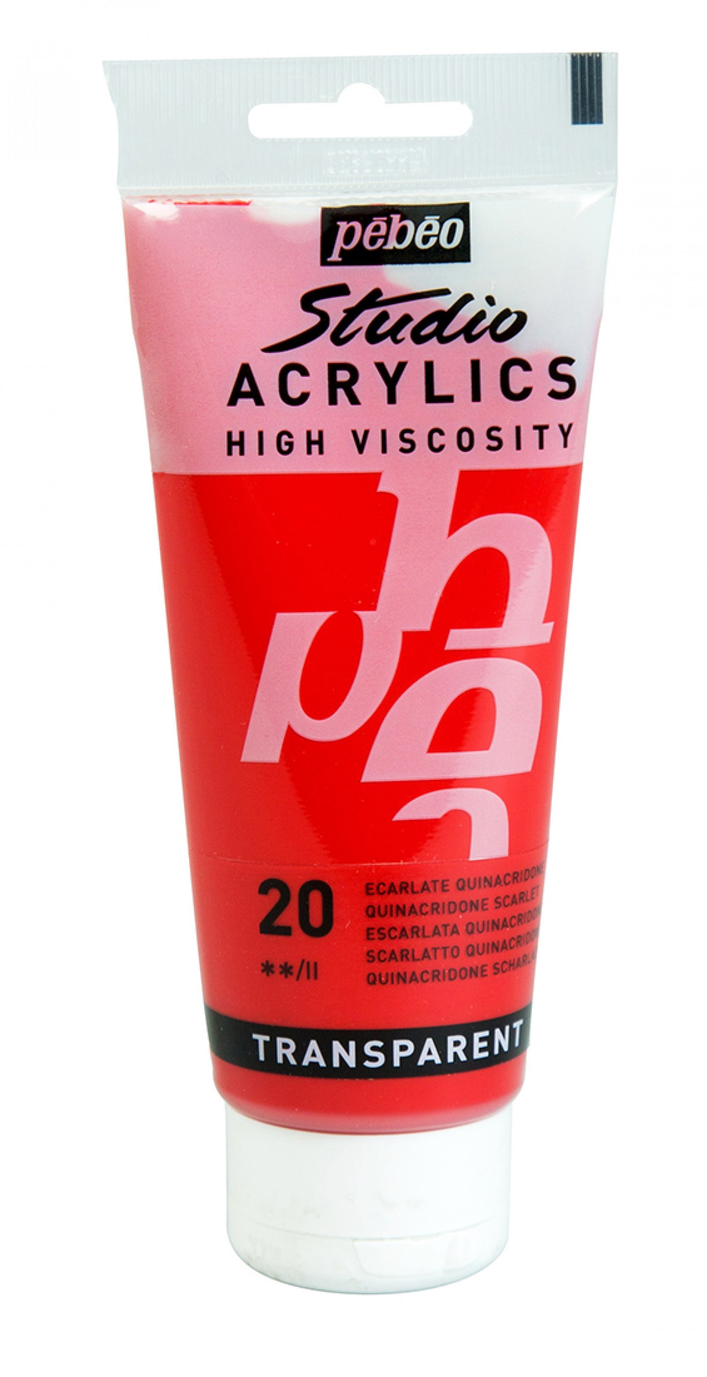 ACRILICA PEBEO STUDIO HV 100ML 20 VERMELHO SCARLET 831020