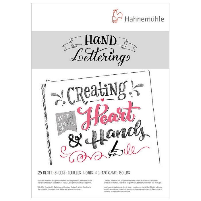 BLOCO HAHNEMUHLE HAND LETTERING 170g/m2 A5 25 FLS