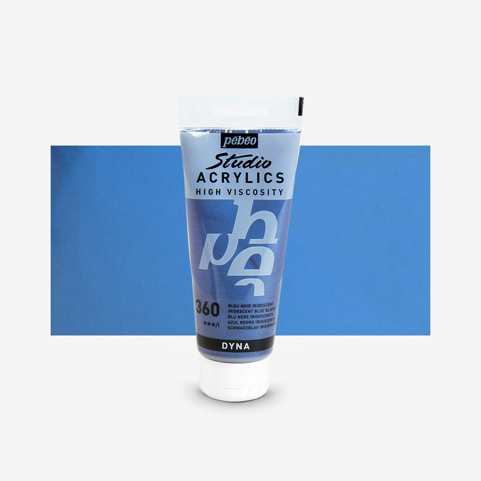 ACRILICA PEBEO STUDIO HV 100ML 360 PRETO AZULADO IRIDESCENTE 832360