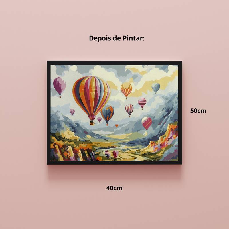 KIT DE PINTURA POR NUMEROS BALOES MAGICOS 40X50