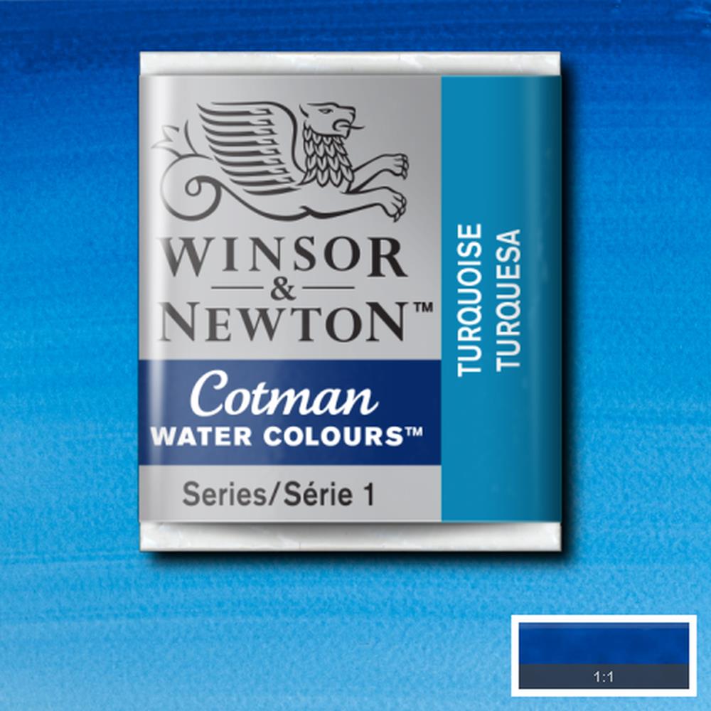 AQUARELA WINSOR NEWTON COTMAN HALF PAN 654 TURQUOISE