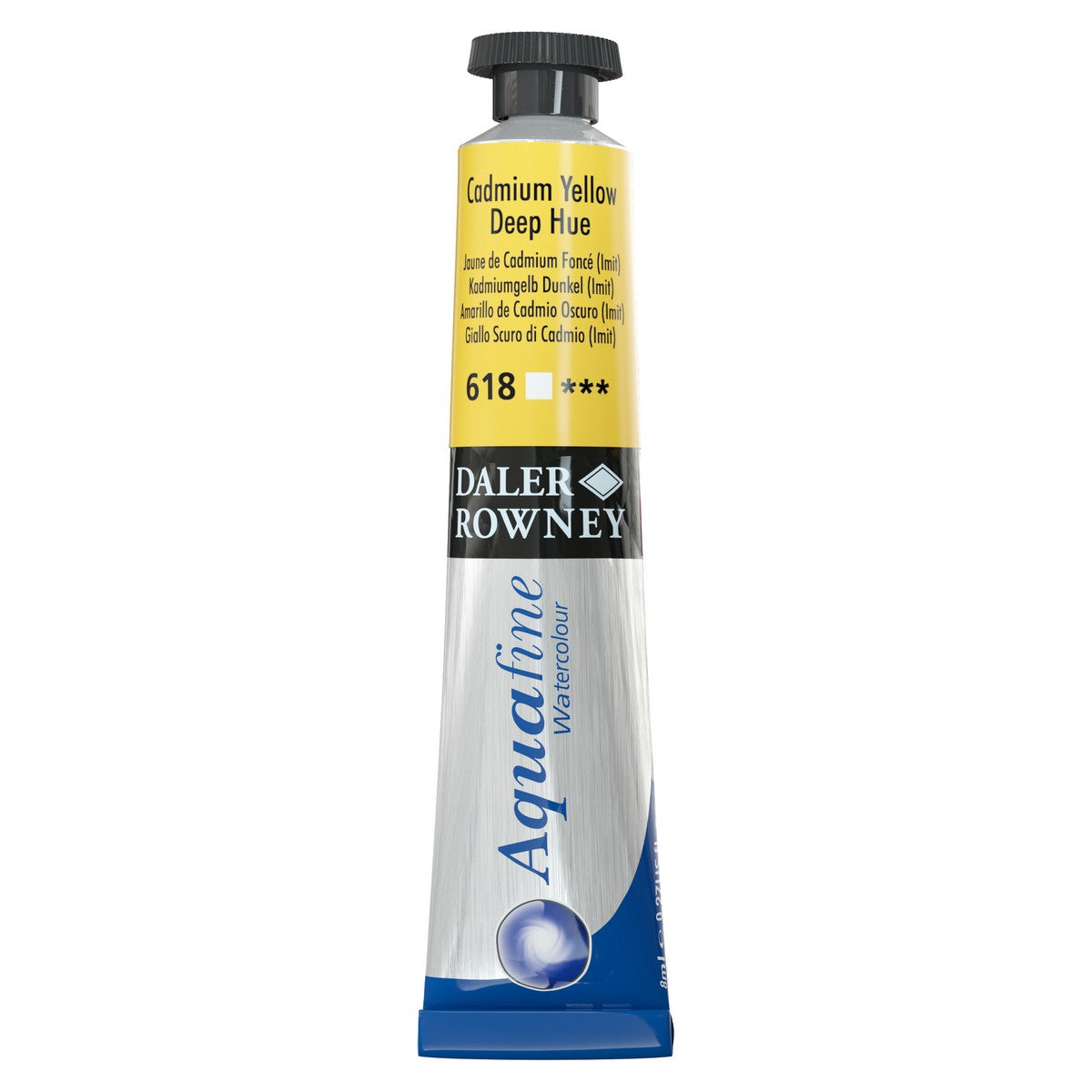 AQUARELA DALER ROWNEY AQUAFINE 8ML 618 AMARELO CADMIO ESCURO