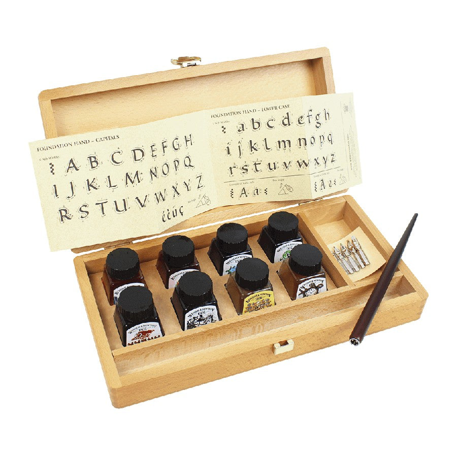 ESTOJO DRAWING INKS WINSOR NEWTON ESTOJO MADEIRA C/ 15 PEÇAS