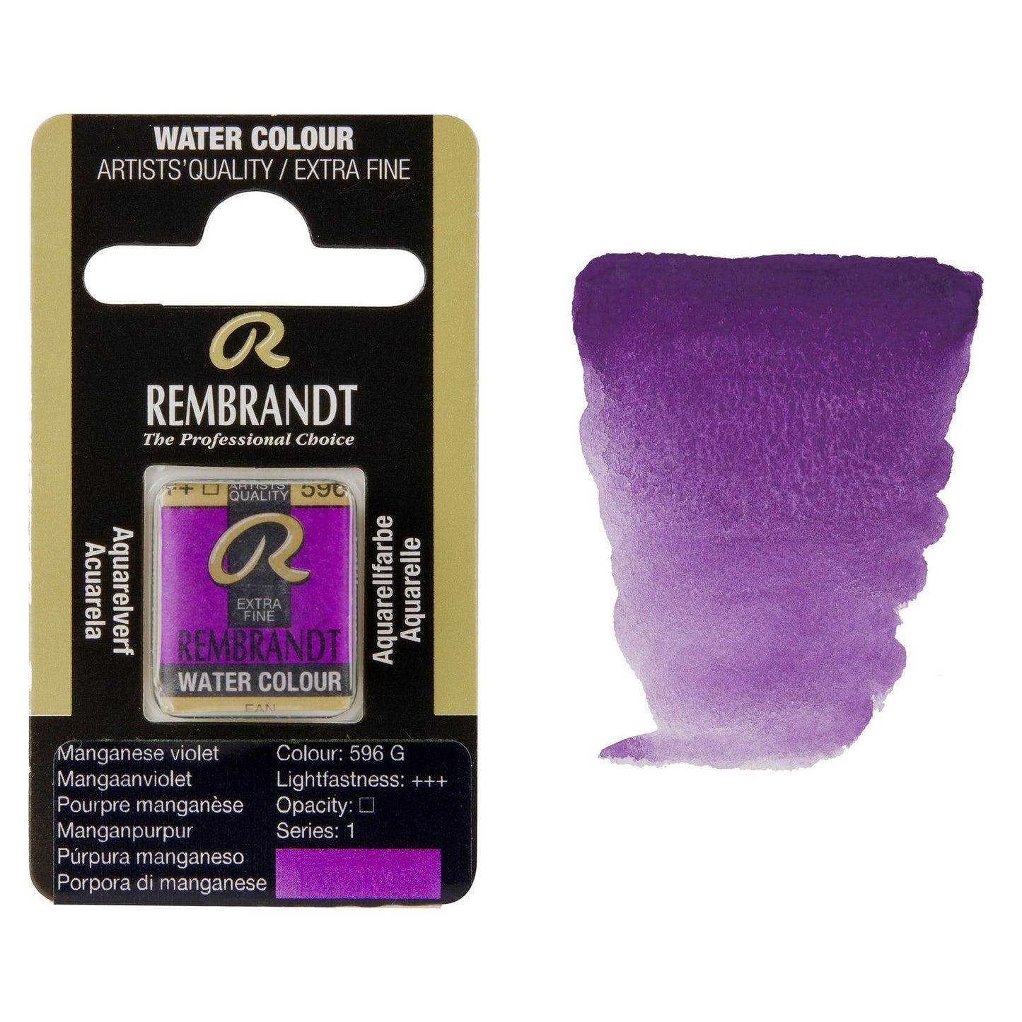 AQUARELA TALENS REMBRANDT HALF PAN 596 MANGANESE VIOLET GRANUL S1