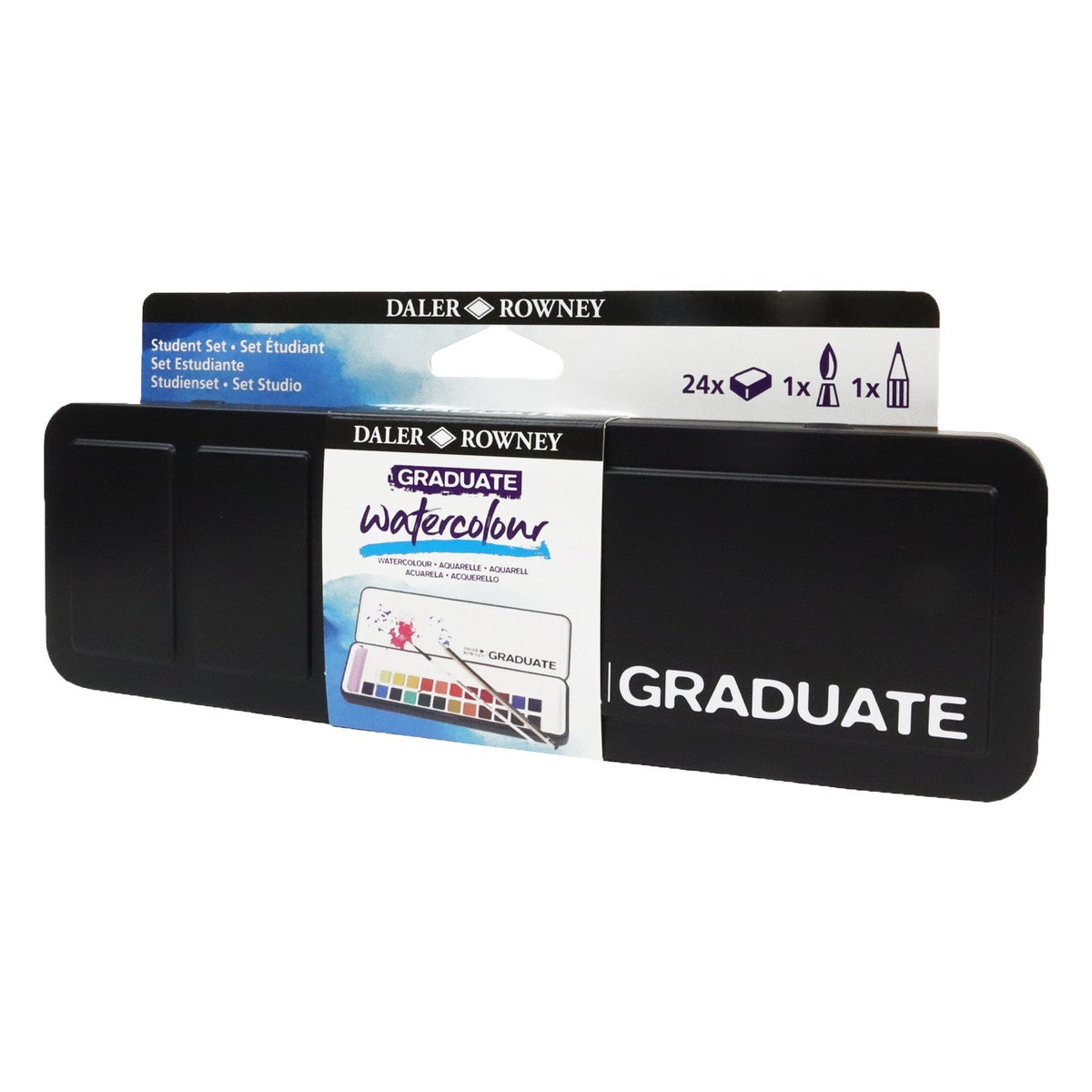ESTOJO AQUARELA DALER ROWNEY GRADUATE 24 HALF PAN + ACESSORIOS