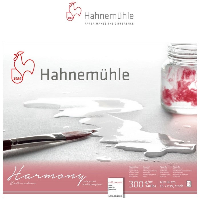 BLOCO HAHNEMUHLE HARMONY 300g/m2 GRANA FINA 40x50 12FOLHAS