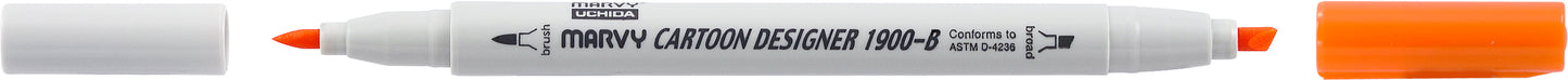 MARCADOR MARVY CARTOON DESIGNER PONTA DUPLA ESCARLATE 49