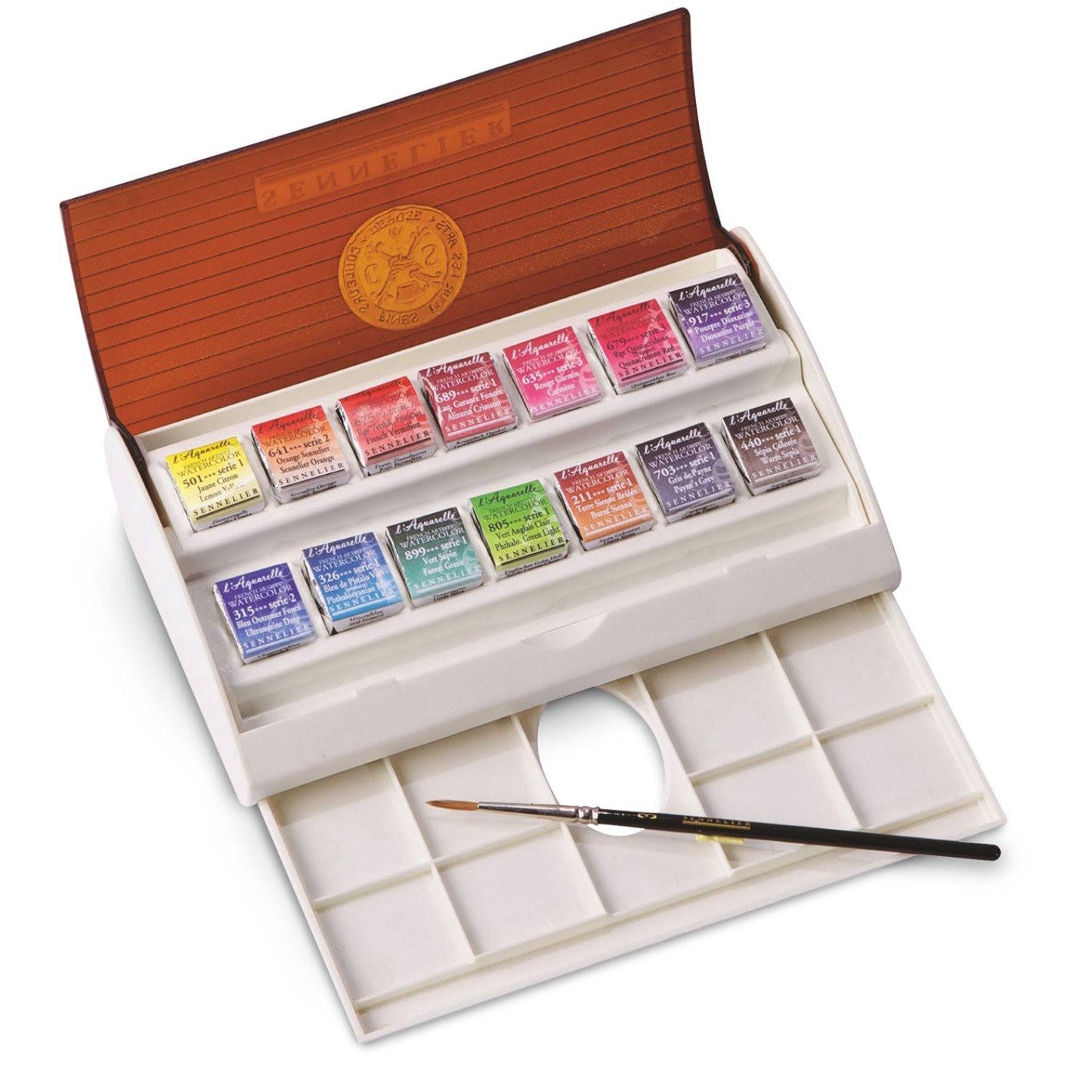 ESTOJO AQUARELA SENNELIER L'AQUARELLE 14 HALF PANS TRAVEL