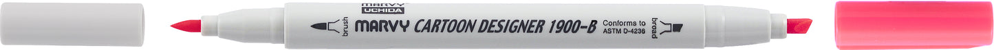 MARCADOR MARVY CARTOON DESIGNER PONTA DUPLA ROSA 9