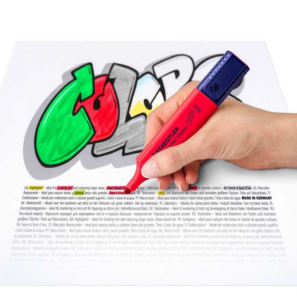 MARCADOR FLUORESCENTE STAEDTLER TEXTSURFER 200 VERMELHO