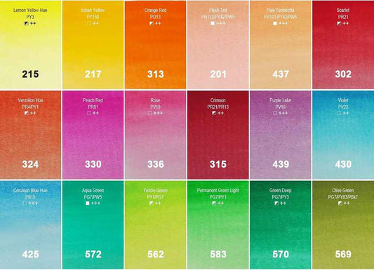 AQUARELA PHOENIX AUREOU 18 CORES PASTILHA FLORAIS AW18SM T-301