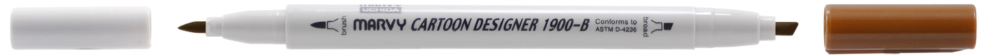 MARCADOR MARVY CARTOON DESIGNER PONTA DUPLA UMBER QUEIMADO 54