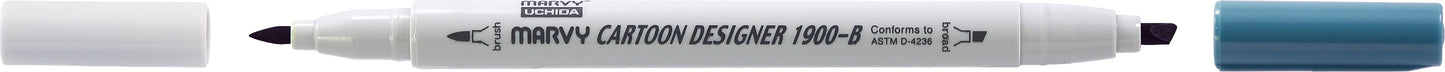 MARCADOR MARVY CARTOON DESIGNER PONTA DUPLA AZUL DULL 56
