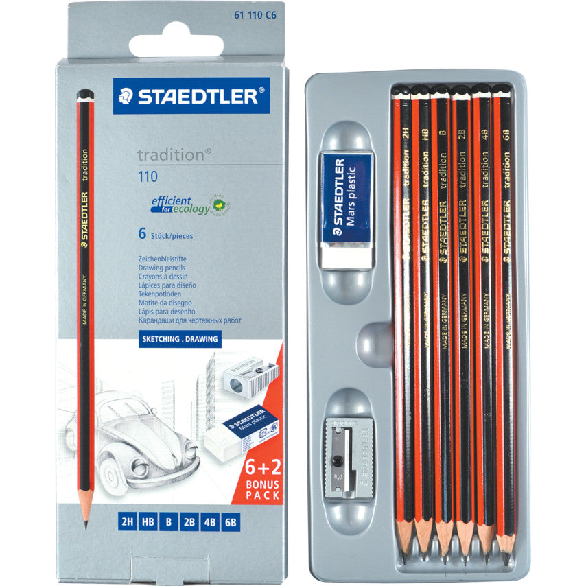 ESTOJO LAPIS GRADUADO STAEDTLER TRADITION C/ 06 + ACES 110C6