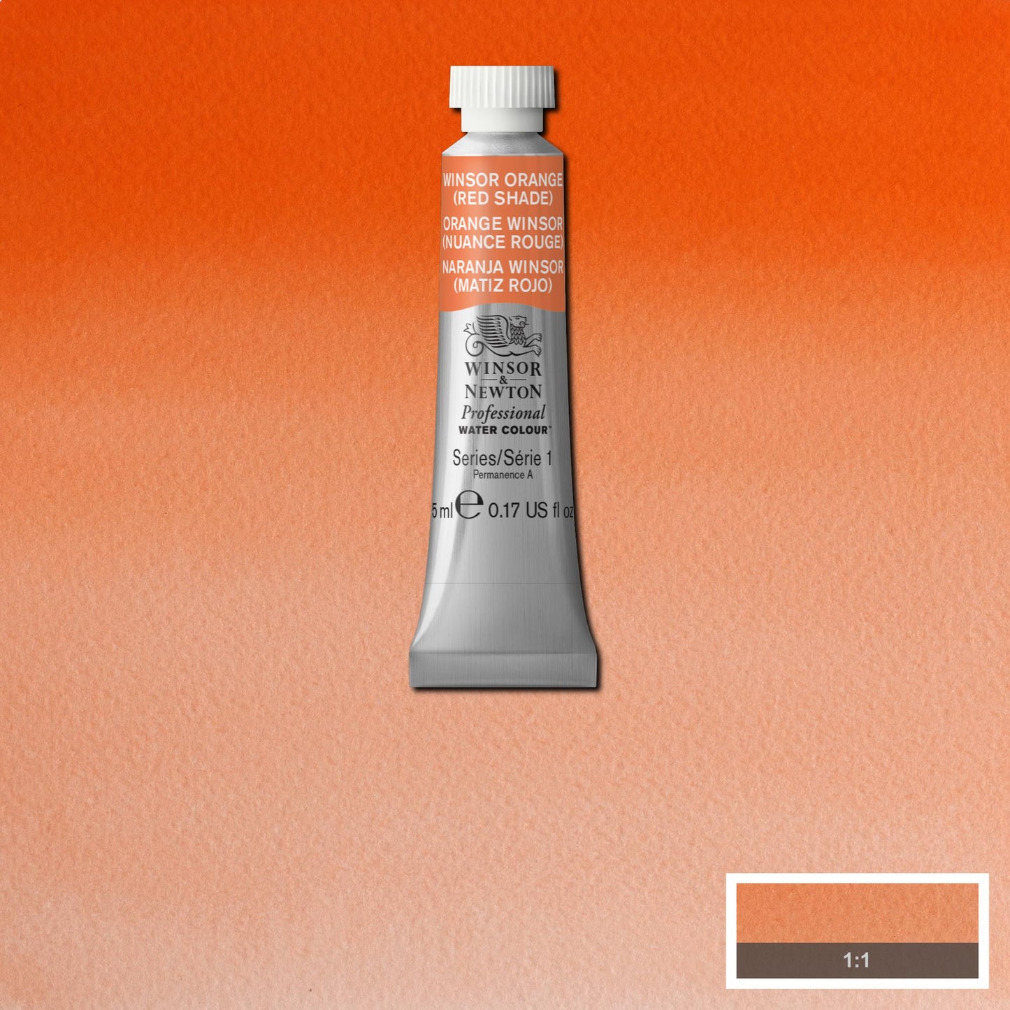 AQUARELA WINSOR NEWTON ARTISTS 5ml 723 WINSOR ORANGE RED SHADE S1