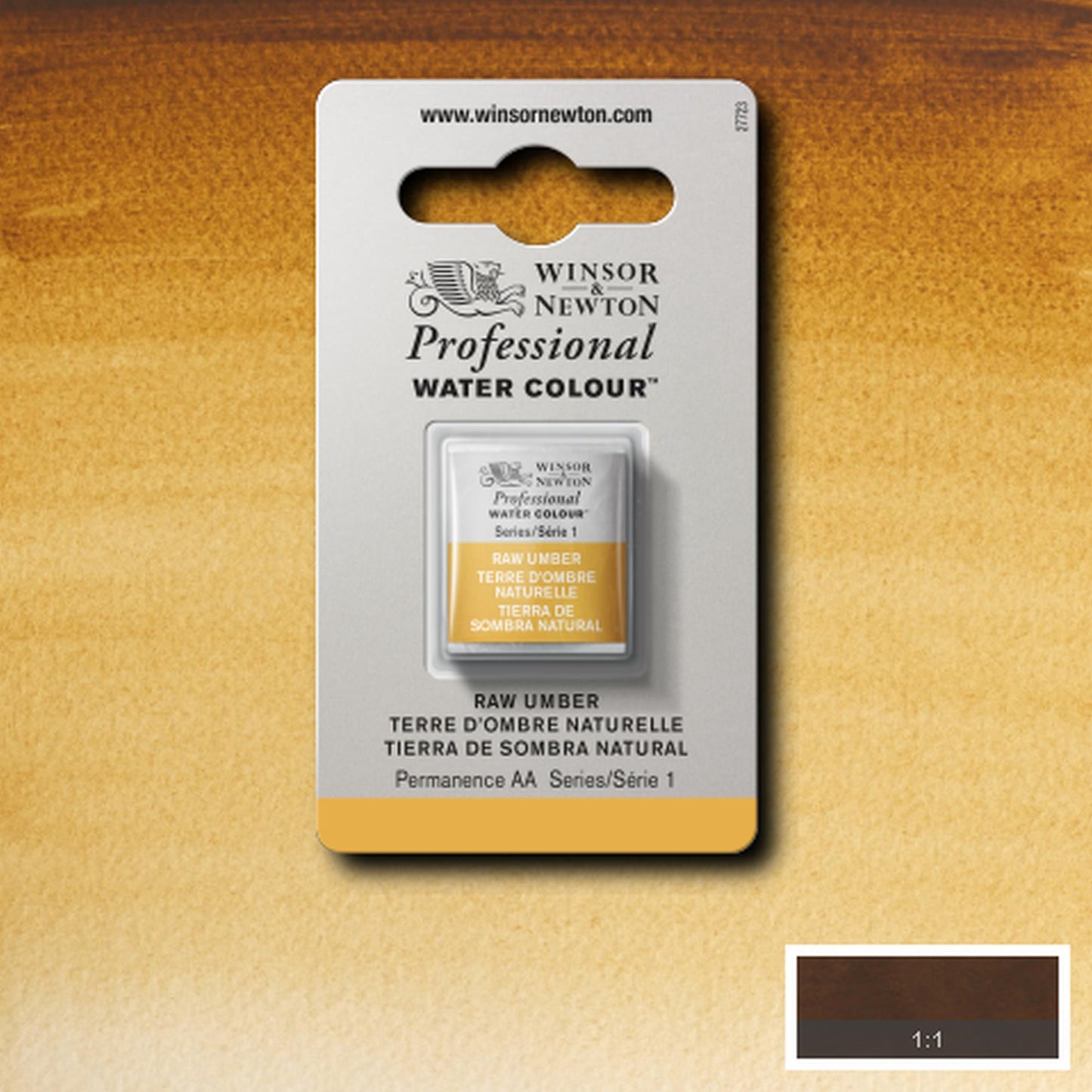 AQUARELA WINSOR NEWTON ARTISTS H PAN 554 RAW UMBER S1