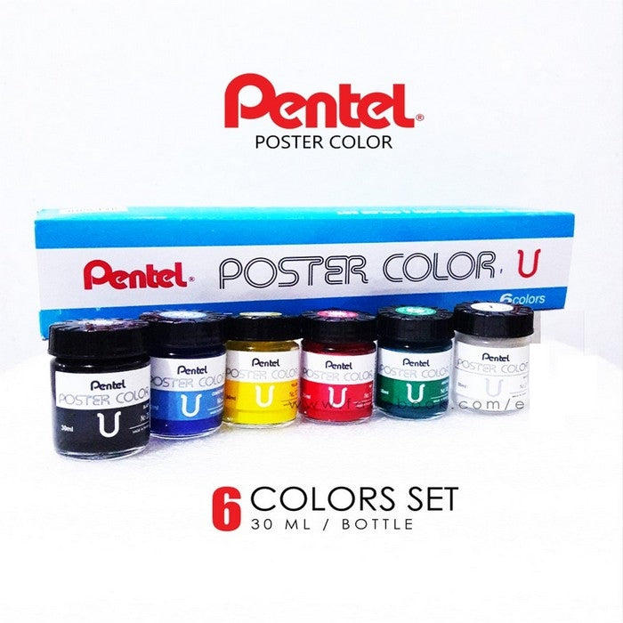 ESTOJO GOUACHE PENTEL POSTER COLOR ESTOJO 06 CORES 30ML