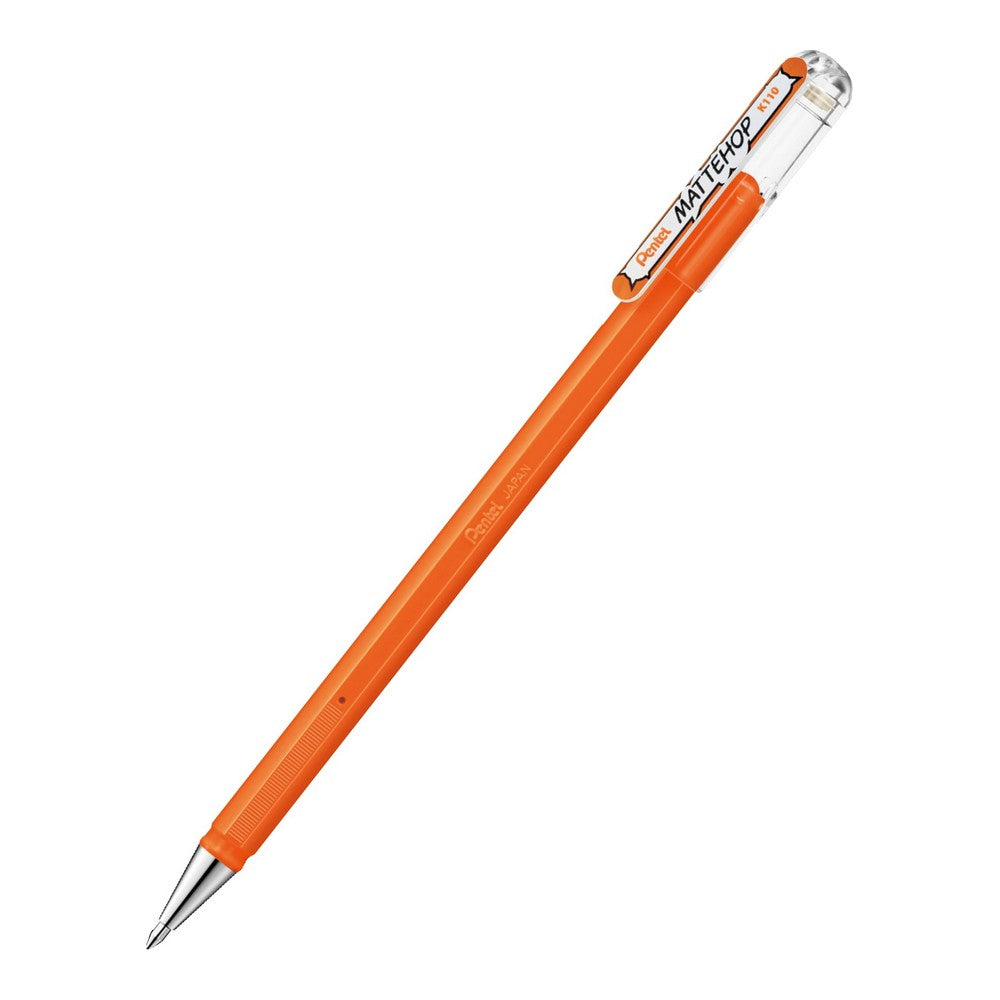 CANETA GEL ROLLER PENTEL MATTEHOP 1,0MM AMARELO ALARANJADO