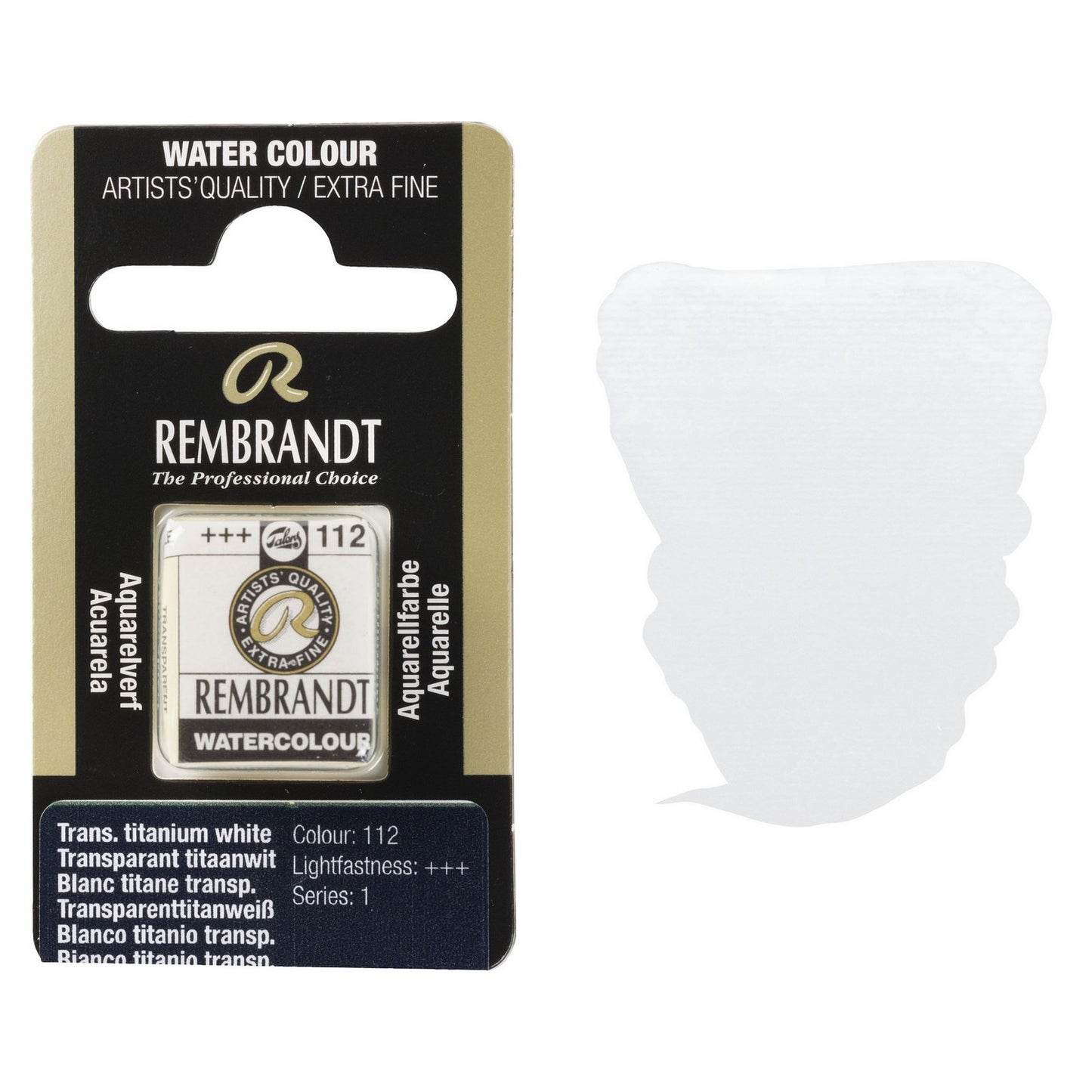AQUARELA TALENS REMBRANDT HALF PAN 112 TRANSPARENT TITANIUM WHITE S1
