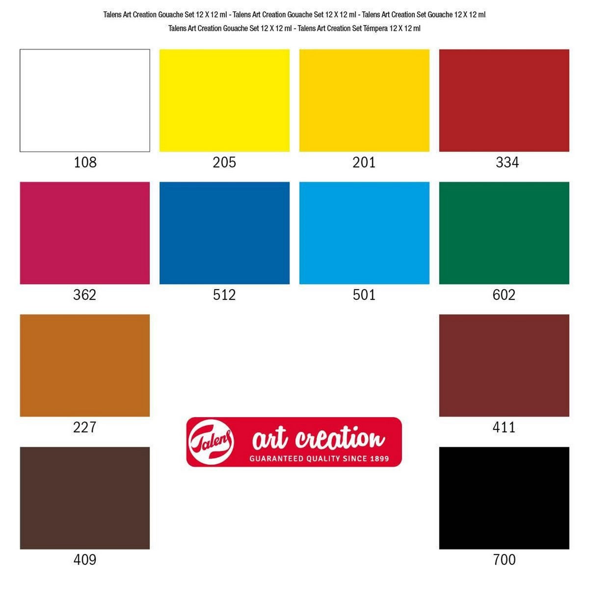 ESTOJO GOUACHE TALENS ART CREATION 12 CORES 12ML