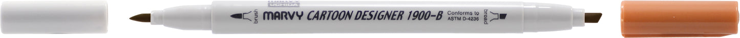 MARCADOR MARVY CARTOON DESIGNER PONTA DUPLA MARROM LIGHT 44